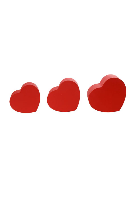 4" / 4.5" / 5.15" Heart Gift Box With Lid Red Set/3