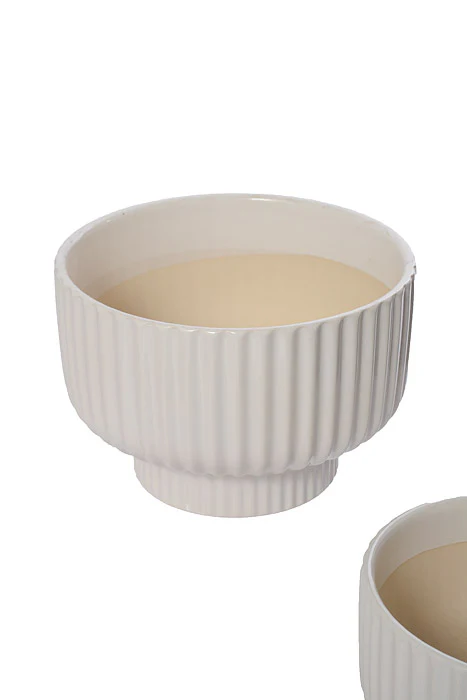 4.5" / 5.5" / 6.75" Striped Pot White Set/3 - Image 2
