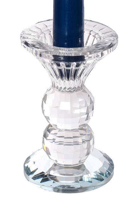 4.5" Crystal Single lite Glass Candle Holder Clear - Image 3
