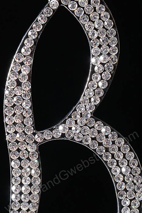 4.5" Rhinestone Letter "b" Cake Topper Silver - Image 2