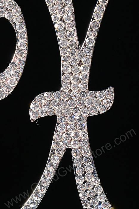 4.5" Rhinestone Letter "x" Cake Topper Silver - Image 2