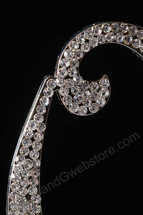 4.5" Rhinestone Number "0" Cake Topper Silver - Image 2