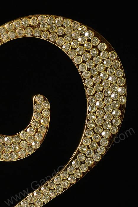 4.5" Rhinestone Number "2" Cake Topper Gold - Image 2