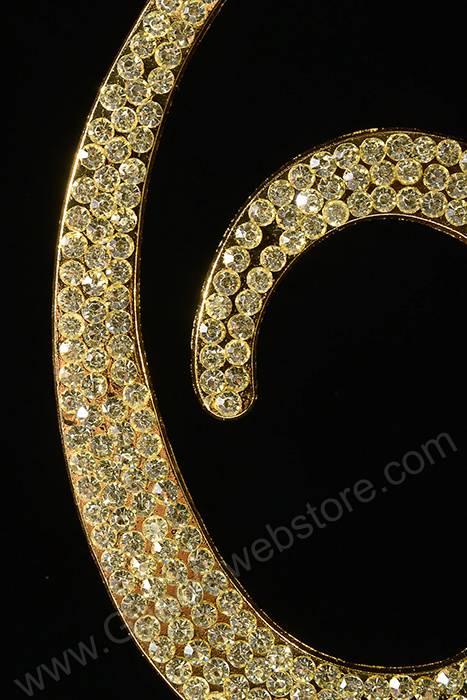 4.5" Rhinestone Number "6" Cake Topper Gold - Image 2