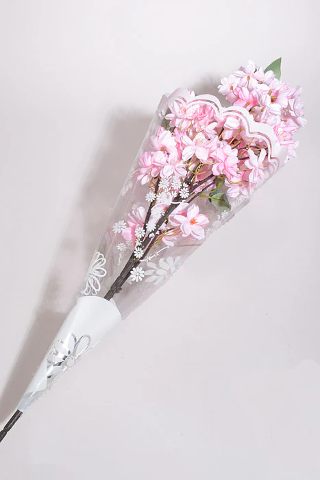 4.5" X 16" X 20" Printed Floral Sleeves White/Clear Pkg/50 - Image 2