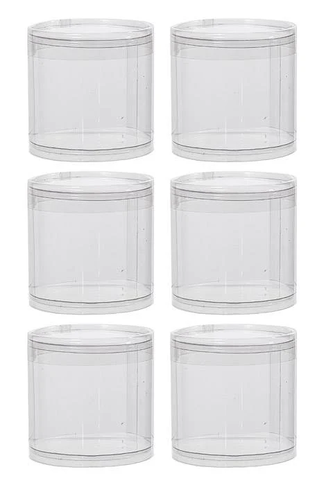 4.5 X 4.5" Plastic Cylinder Clear Pkg/6 - Image 2