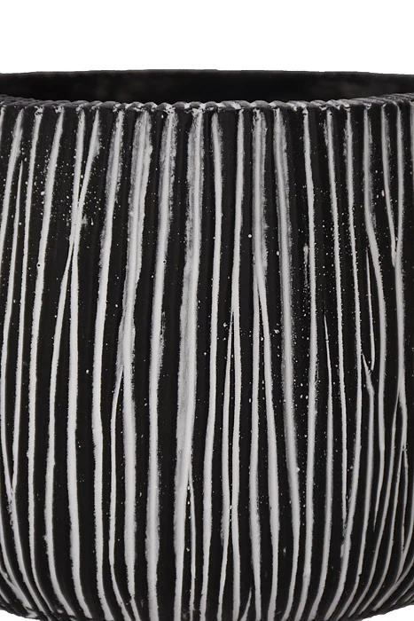 4.5" X 4" Round Pot Black/White - Image 2