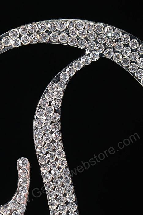 4.75" Rhinestone Letter "d" Cake Topper Silver - Image 2