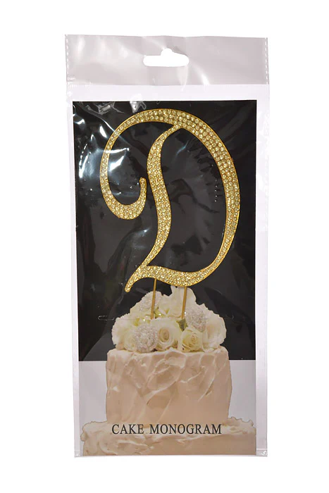 4.75" Rhinestone Monogram Letter "D" Gold - Image 2