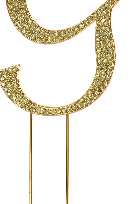 4.75" Rhinestone Monogram Letter "G" Gold - Image 3