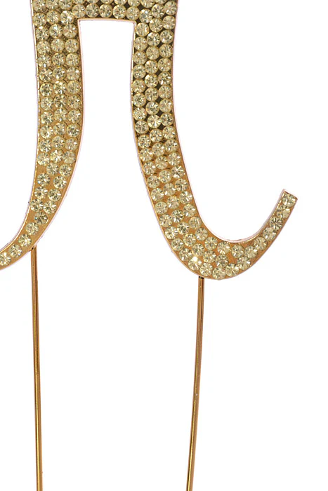 4.75" Rhinestone Monogram Letter "H" Gold - Image 3