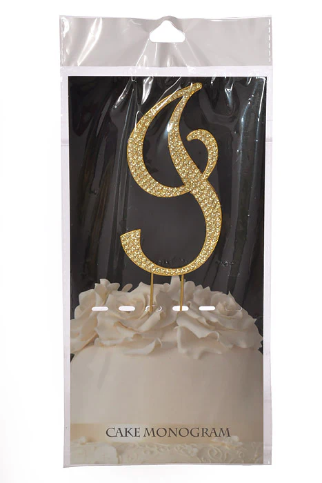 4.75" Rhinestone Monogram Letter "I" Gold - Image 2