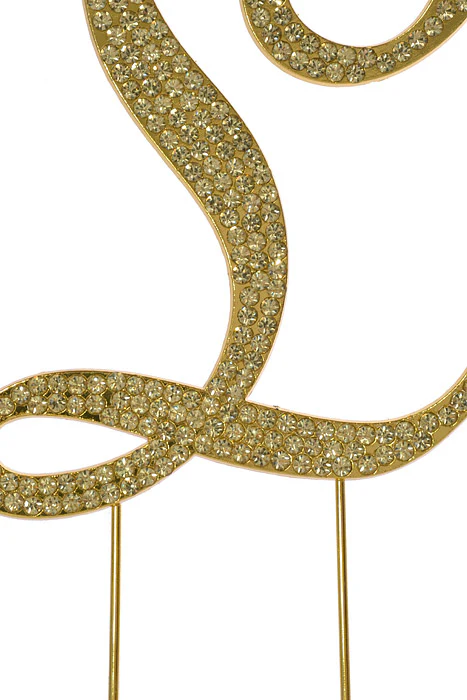 4.75" Rhinestone Monogram Letter "L" Gold - Image 3