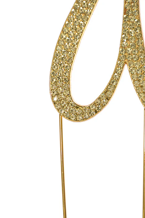 4.75" Rhinestone Monogram Letter "U" Gold - Image 3