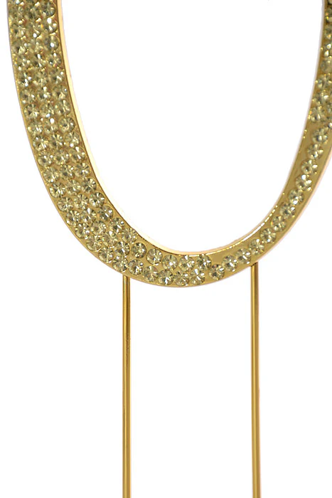 4.75" Rhinestone Monogram Letter "V" Gold - Image 3