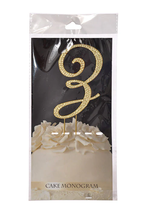 4.75" Rhinestone Monogram Letter "Z" Gold - Image 2