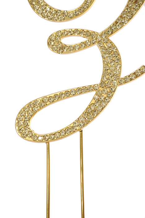4.75" Rhinestone Monogram Letter "Z" Gold - Image 3