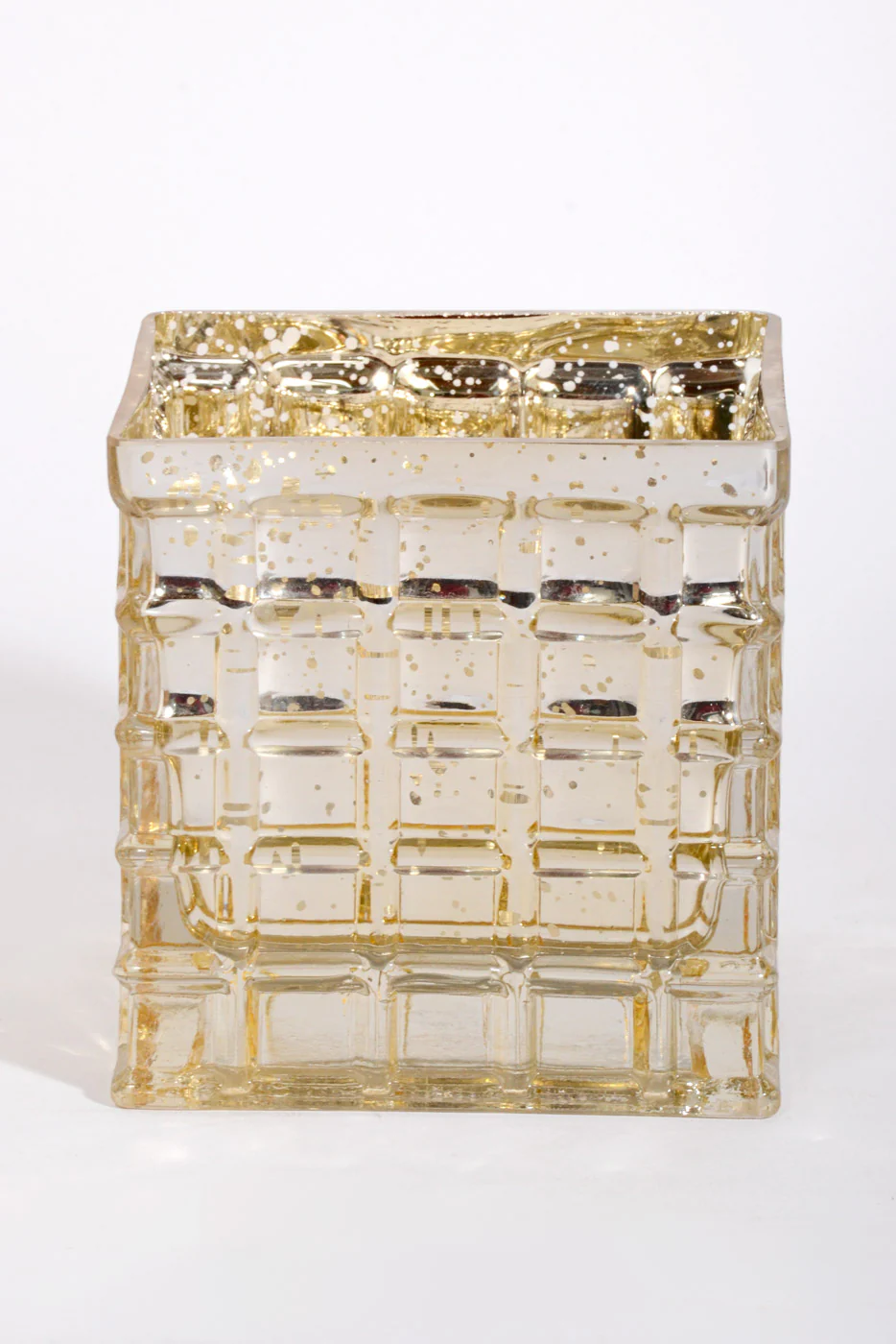 4.75'' X 4.75'' X 4.5'' Mercury Glass Vase Gold - Image 2