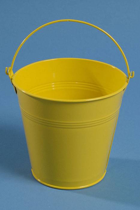 4.75" X 5" Metal Bucket W/Handle Yellow