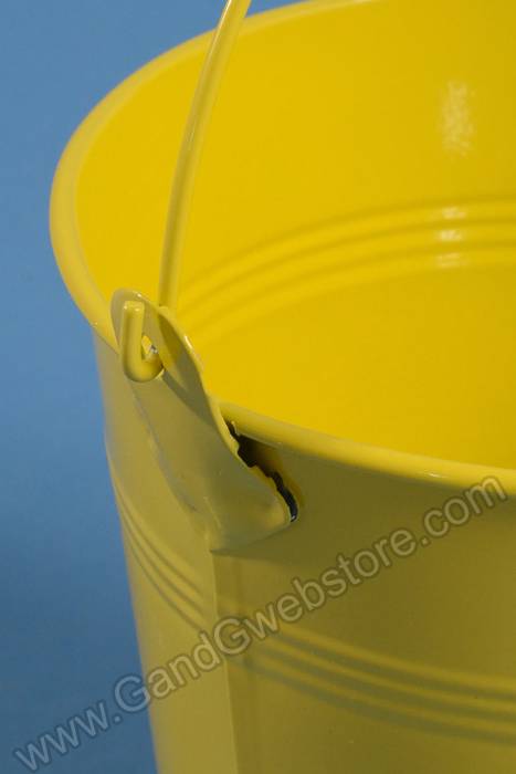 4.75" X 5" Metal Bucket W/Handle Yellow - Image 2