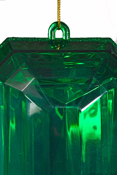 4.75" x 8" Rectangle Jewel Box W/Glitter Green - Image 2