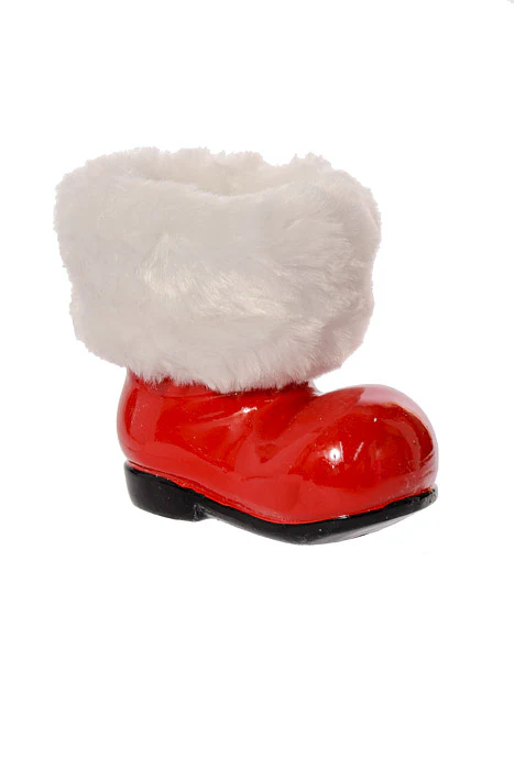 4" Santa's Boot Container Red/White