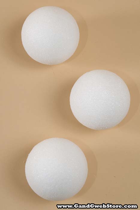 4" Styrofoam Ball White Pkg/12 - Image 3