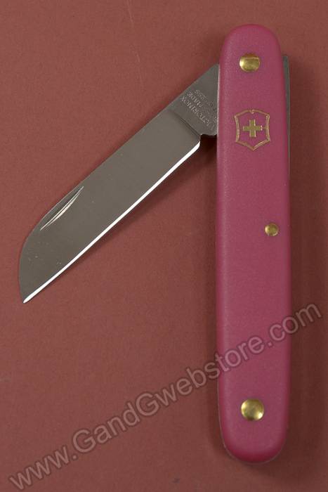 4" Swiss Floral Straight Knife Pink Handle - Image 2