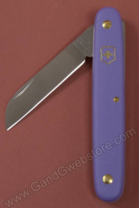 4" Swiss Floral Straight Knife Violet Handle - Image 2