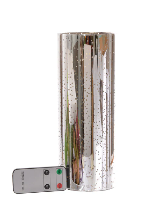 4" X 10" Mercury Glass Candle Holder (Silver)