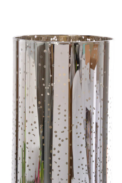 4" X 10" Mercury Glass Candle Holder (Silver) - Image 3