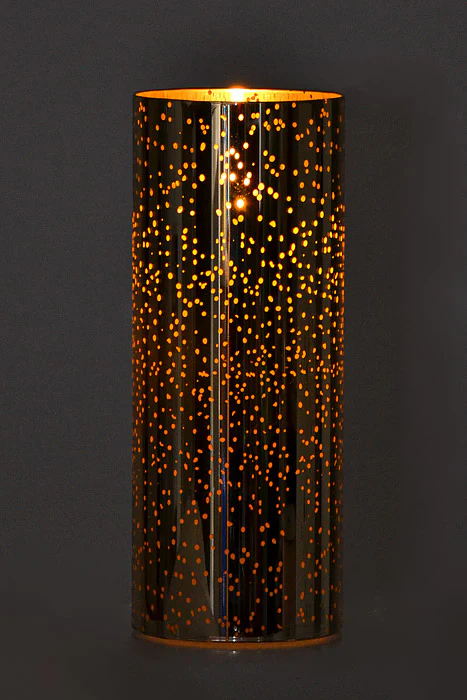 4" X 10" Mercury Glass Candle Mercury Gold - Image 2