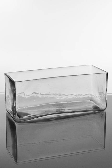 4" X 10" X 4" Rectangular Glass Vase Clear
