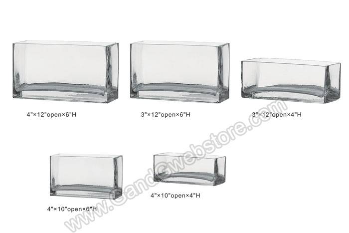 4" X 10" X 4" Rectangular Glass Vase Clear - Image 2