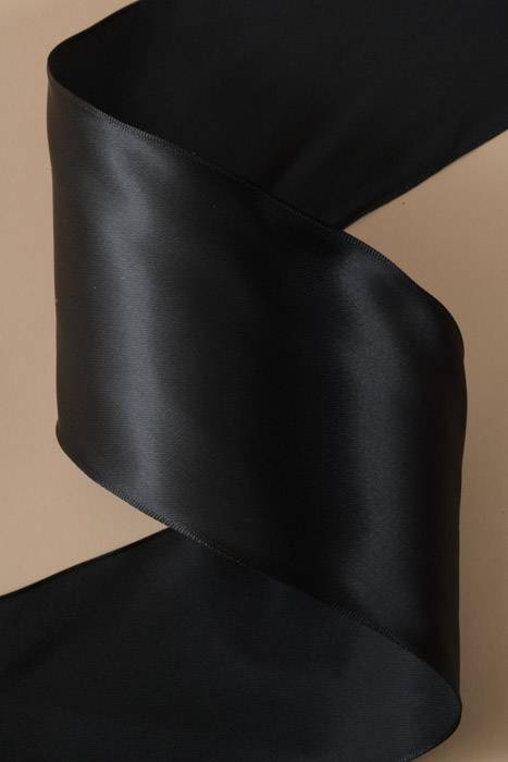 4" X 25yds Wired Contessa Ribbon Black