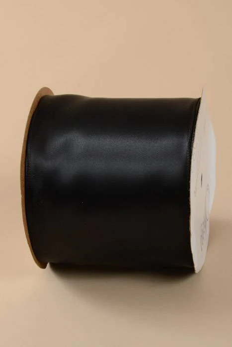 4" X 25yds Wired Contessa Ribbon Black - Image 2