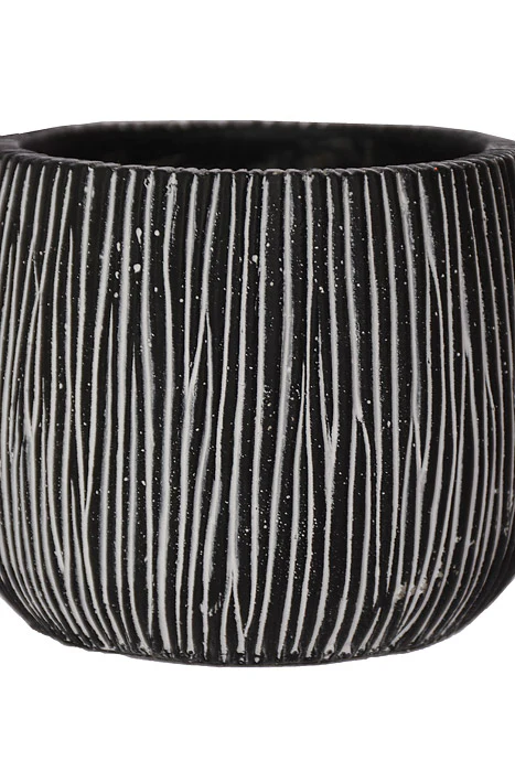 4" X 3.5" Round Pot Black/White - Image 2