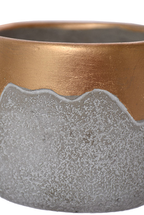 4" X 3.5" Round Pot Gold/Gray - Image 2