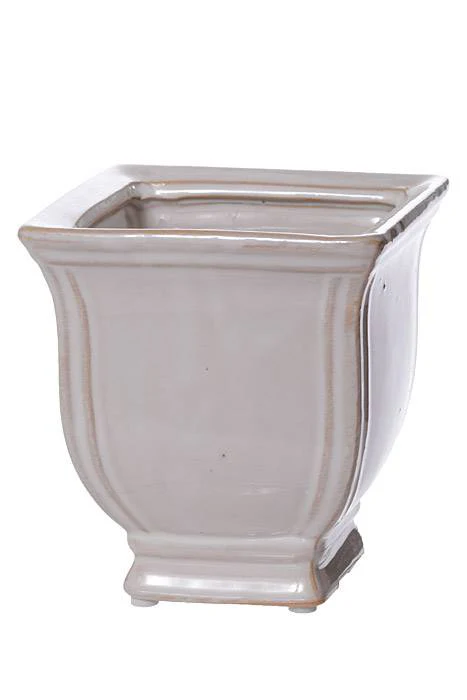 4" X 4.5" Square Classic Pedestal Poetry White