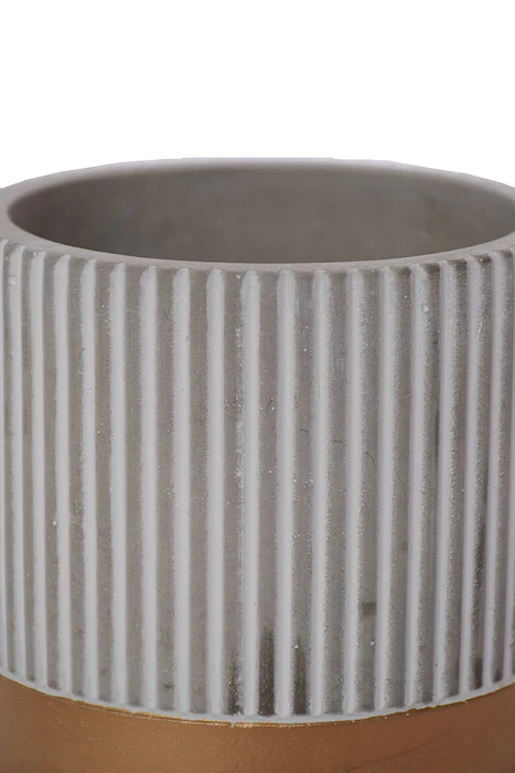 4" X 4" Round Pot Gray/Gold - Image 2