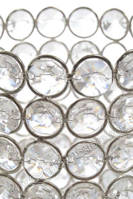 4" X 5.75" Crystal Bead Cylinder Candle Holder Silver - Image 2