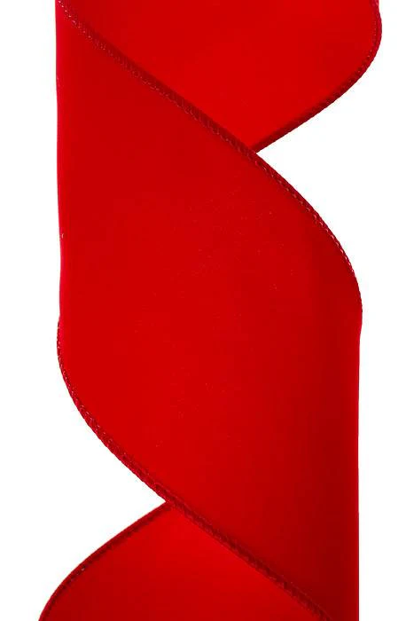 4" X 50yds  Value Velvet Medium Ribbon Red - Image 2