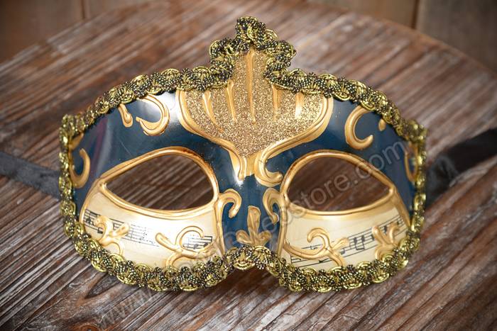 4" X 6.5" Half Mask W/copper Painting Blue - Image 2