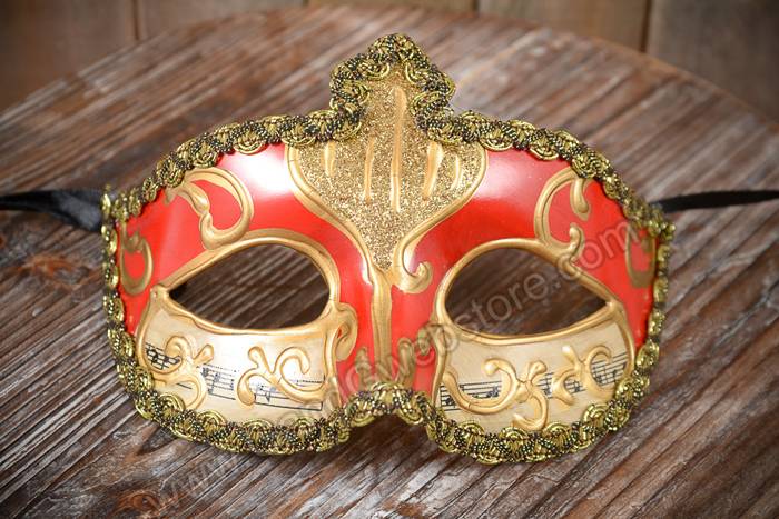 4" X 6.5" Half Mask W/copper Painting Red - Image 2