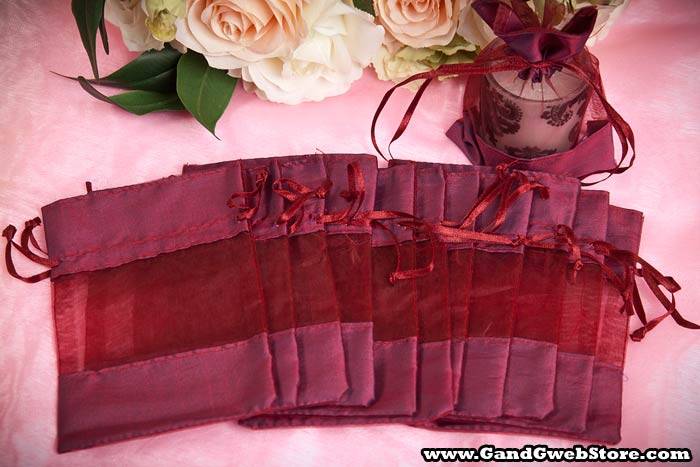 4" X 6â€ Sheer Pouches Bag Two Tone Burgundy Pkg/12 - Image 3