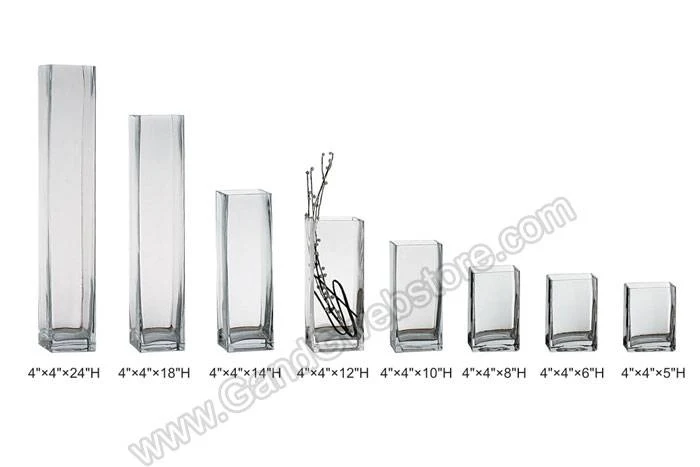 4" X 6" X 6" Rectangular Glass Vase Clear - Image 2