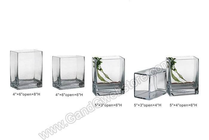 4" X 6" X 8" Rectangular Vase Clear - Image 2