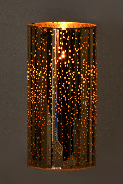 4" X 8" Mercury Glass Candle Mercury Gold - Image 2