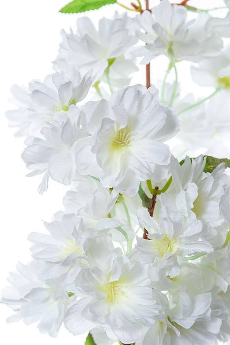 40" Silk Cherry Blossom Spray White - Image 2