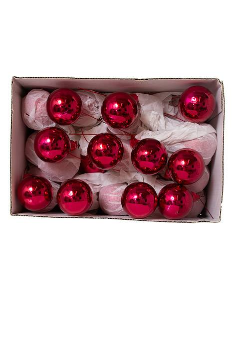 40mm Gloss Glass Ball Ornament Burgundy Pkg/48 - Image 3